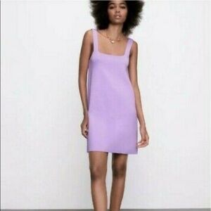 NWOT Zara Lilac Purple Knit Dress with Straps Size M
